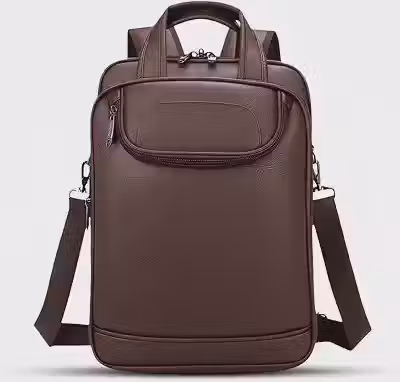 Mochila Couro Reforçada Executiva Grande Mochila para Notebook Trabalho Viagem Escola com Cabo de Aço Impermeável (Marrom)