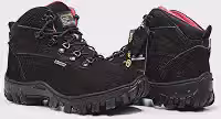 Bota Feminina Trilha em Couro Legítimo Blaqueado com Palmilha de Gel 2066