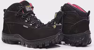 Bota Feminina Trilha em Couro Legítimo Blaqueado com Palmilha de Gel 2066