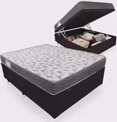 Cama Box Com Baú Casal + Colchão De Espuma D33 - Ortobom - Iso 100 138cm