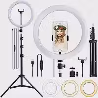 Inland Sounds Ring Light 10 Pol 26cm Tripé 2,1 metros Profissional Anel de Led três tonalidades de luz