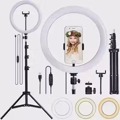 Inland Sounds Ring Light 10 Pol 26cm Tripé 2,1 metros Profissional Anel de Led três tonalidades de luz