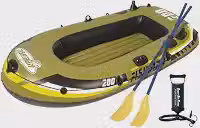 Bote Inflável Fishman 200, Kit com Remos e Bomba de Ar