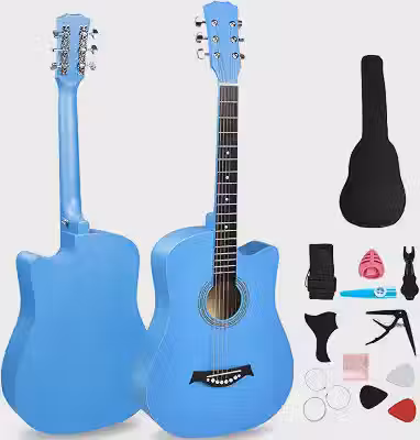 Violao Acustico (Blue)Violao Acustico, Violão para Iniciantes, Violão Folk, Violão Iniciante, Violão Acústico de 38 Polegadas