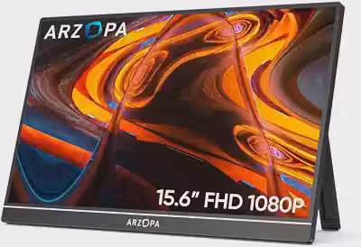 Monitor Portátil ARZOPA A1 15,6'' 1080P FHD – Monitor IPS com Suporte para Notebook, PC, Mac, Xbox, PS5, USB-C e HDMI