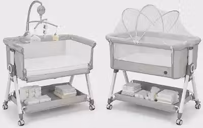 Berço Portátil Moisés SleepGuard Ragaluma com Balanço Mobile Musical Altura Regulável e Proteção contra Insetos Suporta até 15kg