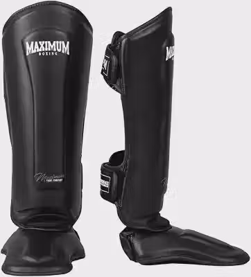 Caneleira Maximum Muay Thai Kickboxing Preta Tamanho P