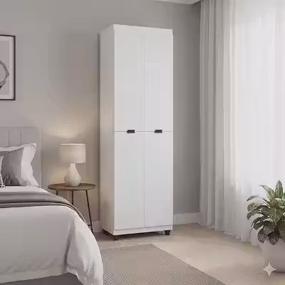 Armário Multiuso 4 Portas – Organizador Resistente para Cozinha, Lavanderia, Quarto e Escritório Máxima Organização (Branco)