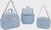Kit Bolsas Maternidade Mochila Térmica Unissex Cinza e Caramelo