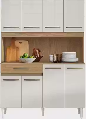 Armário de Cozinha Compacta Aramóveis Cleo 8 Portas