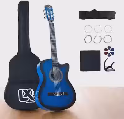 Violão Clássico Acústico Cutaway 38' para Iniciantes - Kit Completo.
