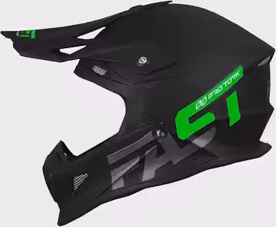 Capacete Motocross Fast 788 Solid Preto/Verde 56
