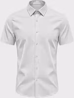 Camisa Social Masculina Slim Fit Manga Curta Tecido Antiamassante - Caimento Justo ao Corpo - Trabalho, Eventos e Festas - LOVE INSIDE