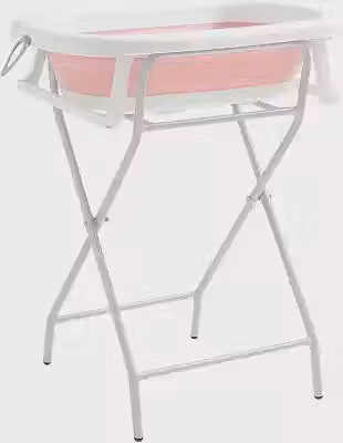 Banheira Para Bebê Dobrável 3 em 1 Com Suporte e Assento 45L Rosa Pipdip