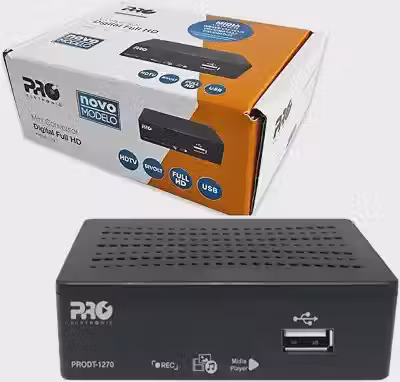 Conversor Digital PRODT-1270 Proeletronic com USB e Mídia Center