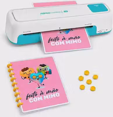 Laminadora e Plastificadora A4 Mimo Covering 2 Lite 127V Branca/Verde – Para BOPP, Polaseal e Papelaria Personalizada