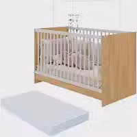 Multimóveis Berço 3 em 1 com Colchão Incluso Mp4394 Madeirado/Branco