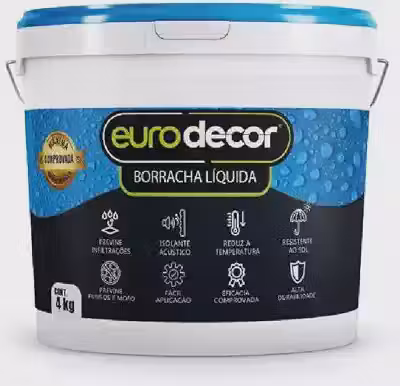 Borracha Liquida Eurodecor 4 Kgs Cinza Crômio