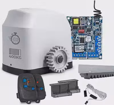 Kit Motor Portão Eletrônico Deslizante Peccinin Nice DZ Gatter Fast 400Kg C/ 3M Cremalheira (220, Volts)