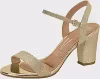 Sandália Feminina Salto Quadrado Mini Glitter Dourado Vizzano 6262.474