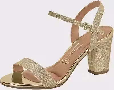 Sandália Feminina Salto Quadrado Mini Glitter Dourado Vizzano 6262.474