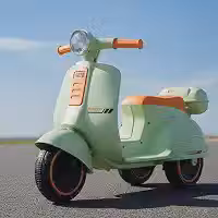 Mini Moto Elétrica Scooter Frente e Ré 6V Som e Luz (Verde)