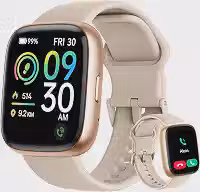 Bettdow SmartWatch Feminino 1.83' Full Touch, Assistente de voz Alexa, IP68 à Prova d'Água, Ligações Bluetooth, 100+ Modos Esportivos, Notificações Inteligentes, Compatível com iOS/Android (Ouro rosê)