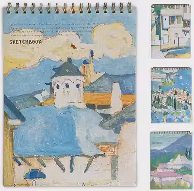 Caderno de Desenho A4 Sketchbook Artístico, Profissional, Esboço, 50 Folhas 100g (Village)