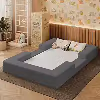 Cama Montessoriana Berço Infantil 100% Espuma Balaqui Decor Cor:grafite