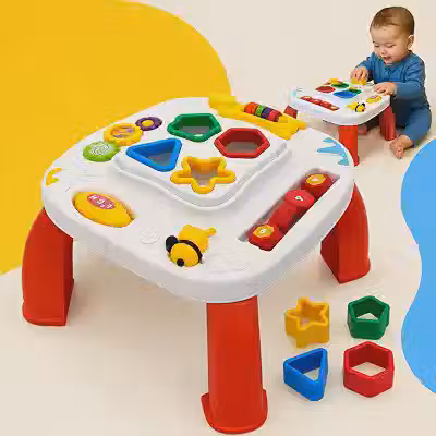 Mesa Infantil Mesinha Didática Divertida Brinquedo Crianças Educacional Bebê Atividades de Montar Interativa