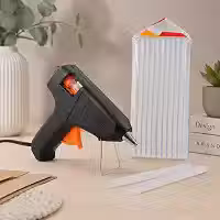 Pistola de Cola Quente Bivolt 20W + 10 Bastões 7mm Kit para Artesanato