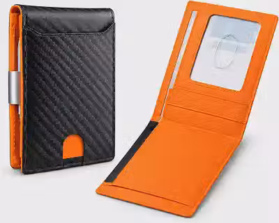 Carteira Mágica Porta Cartão com Proteção RFID Antifurto, Slim, Design Luxo em Fibra de Carbono