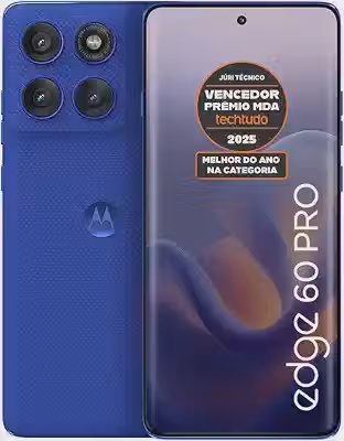 Smartphone Motorola Edge 60 PRO 5G - 256GB 12GB RAM+12GB Ram Boost Tela Quad-Curve moto AI 50MP Sony Camera ultrarresistencia militar IP68 + IP69 - Azul Marinho