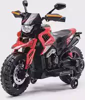 Moto Elétrica Infantil Motocross Vermelha com Som de Motor Musica e Luz Farol de Led