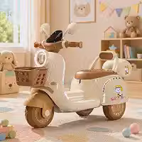 Moto Elétrica Retrô Infantil com Luz e Música