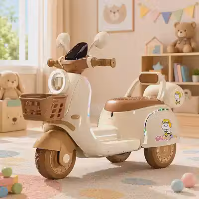 Moto Elétrica Retrô Infantil com Luz e Música