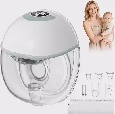 QBuen bomba de leite oculta sem as mãos, Bomba de tirar leite elétrica vestível, 3 modos e 9 ajustes de marcha, design sem BPA e à prova de vazamentos, Quatro tamanhos de flange de 17 a 24 mm