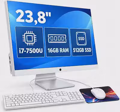 Computador All in One 23.8' Full HD Intel Core I7-7500U SSD 512GB 16GB RAM