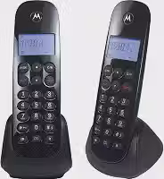 Telefone sem Fio Motorola MOTO700-MRD2 +1 Ramal com Identificador de Chamadas Digital Preto