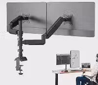 Suporte Articulado para Monitor Duplo, Braço Ergonômico Ajustável para 17 a 35 Polegadas, Suporte de Mesa Articulado Duplo, VESA 75/100mm, Organizador de Cabos, Suportes Mesa/Perfurado​​