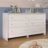 Cômoda Infantil 136cm com 6 Gavetas Flex Multimóveis Mp4262 Branco