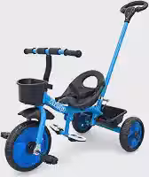 Triciclo Infantil com Pedal e Empurrador 3 Rodas Brinquedo Passeio Criança Atentu (Azul)