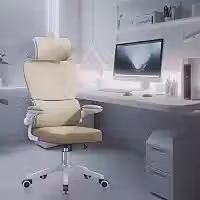 Cadeira de escritório com design ergonômico conforme NR-17, suporte lombar independente, malha respirável e encosto de cabeça ajustável,Python Fly（Amarelo）