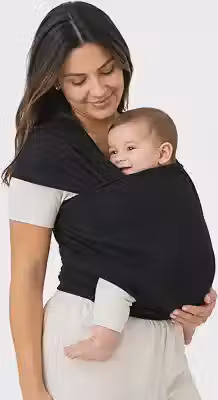 Sling Canguru Bebê Wrap 5 metros RN até 15 KG Poliéster Preto