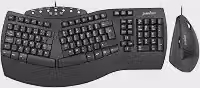 Perixx PERIDUO-512B US, combo de teclado ergonômico com fio e mouse vertical - USB - preto - inglês dos EUA