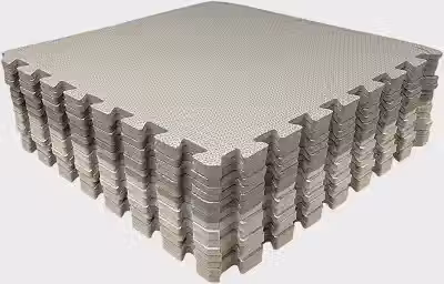 Loja da Maria Kit 12 Tapetes Tatame EVA 50x50x1cm 10mm Tons de Cinza