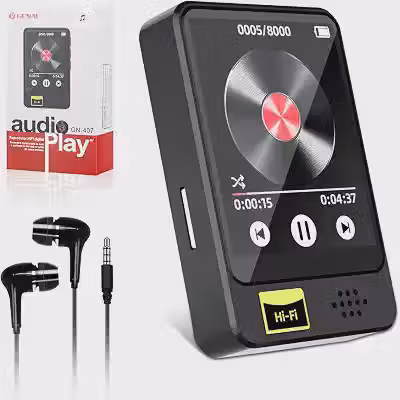 MP3 Player Bluetooth 5.0 MP3 Multifuncional de Música Portátil com Tela Touch, Hi-Fi, Rádio FM, Gravador de Voz