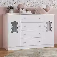 Cômoda Infantil Teddy Multimóveis Mp4490 Branco 125cm