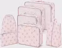 Kit Organizador de Mala para Viagem, Cubos Organizadores de Bagagem com Necessaire para Roupas Sapatos, Bolsas Dobráveis Impermeáveis para Malas, Acessórios de Viagem Unissex