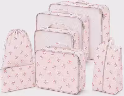 Kit Organizador de Mala para Viagem, Cubos Organizadores de Bagagem com Necessaire para Roupas Sapatos, Bolsas Dobráveis Impermeáveis para Malas, Acessórios de Viagem Unissex